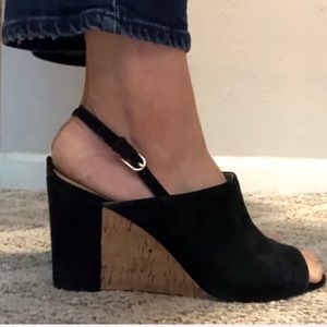 Tahari Cork & Suede Heels